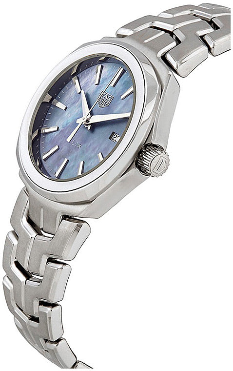 Shop Tag Heuer Link Quartz Mother of Pearl Dial Silver Steel Strap Watch for Women - WBC1311.BA0600 in USA