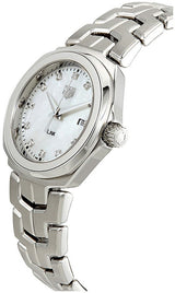 Shop Tag Heuer Link Quartz Diamonds Mother of Pearl Dial Silver Steel Strap Watch for Women - WBC1312.BA0600 in USA