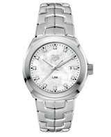 Shop Tag Heuer Link Quartz Diamonds Mother of Pearl Dial Silver Steel Strap Watch for Women - WBC1312.BA0600 in USA