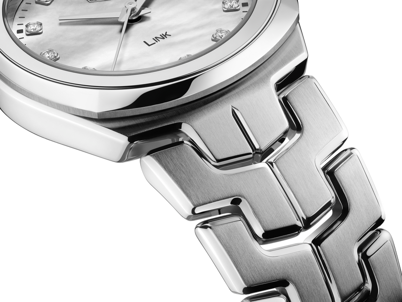 Shop Tag Heuer Link Quartz Diamonds Mother of Pearl Dial Silver Steel Strap Watch for Women - WBC1312.BA0600 in USA