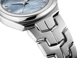 Shop Tag Heuer Link Quartz Diamonds Blue Mother of Pearl Dial Silver Steel Strap Watch for Women - WBC1313.BA0600 in USA