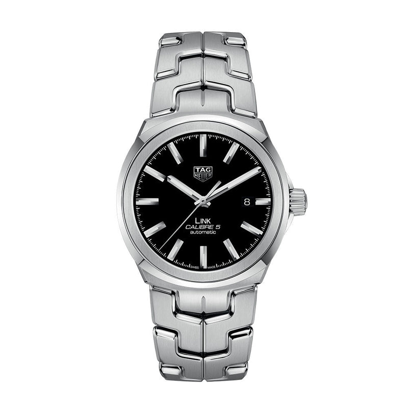 Shop Tag Heuer Link Quartz Black Dial Silver Steel Strap Watch for Women - WBC2110.BA0603 in USA
