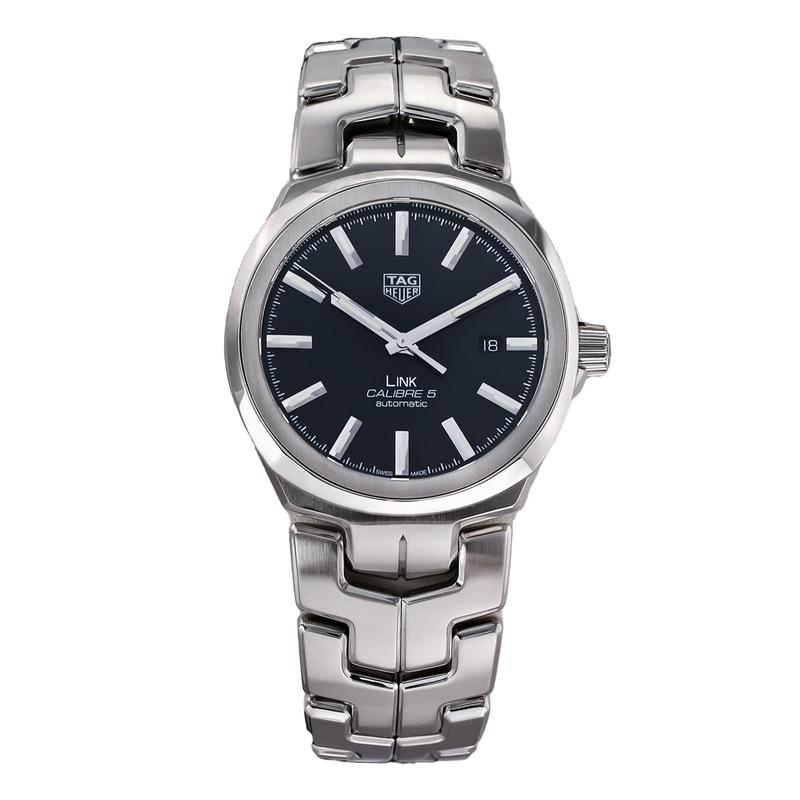 Shop Tag Heuer Link Quartz Black Dial Silver Steel Strap Watch for Women - WBC2110.BA0603 in USA