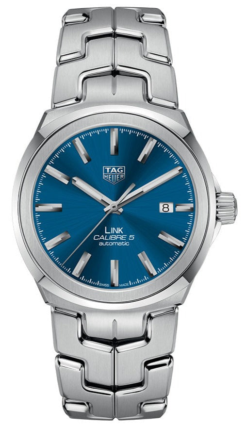 Shop Tag Heuer Link Automatic Blue Dial Silver Steel Strap Watch for Men - WBC2112.BA0603 in USA