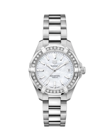 Tag Heuer Aquaracer Diamonds Mother of Pearl Dial Silver Steel Strap Watch for Women - WBD1313.BA0740 Buy Now By Tag Heuer