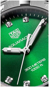 Shop Tag Heuer Aquaracer Diamonds Emerald Green Dial Watch for Women - WBD1316.BA0740 in USA