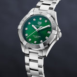 Shop Tag Heuer Aquaracer Diamonds Emerald Green Dial Watch for Women - WBD1316.BA0740 in USA