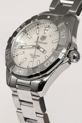 Shop Tag Heuer Aquaracer Mother of Pearl Dial Silver Steel Strap Watch for Women - WBD131A.BA0748 in USA