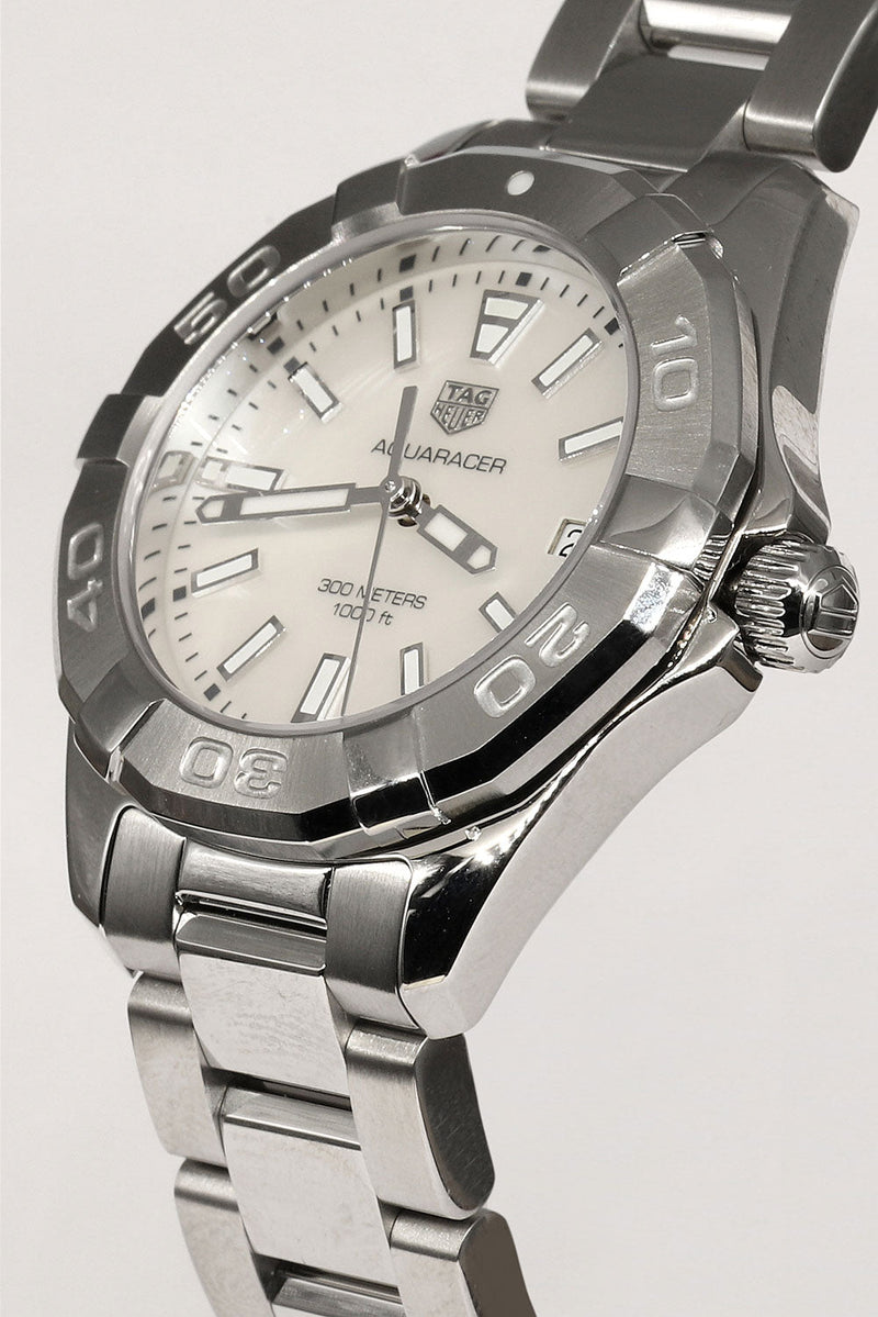 Shop Tag Heuer Aquaracer Mother of Pearl Dial Silver Steel Strap Watch for Women - WBD131A.BA0748 in USA