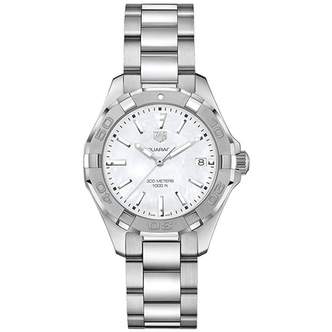 Shop Tag Heuer Aquaracer Mother of Pearl Dial Silver Steel Strap Watch for Women - WBD131A.BA0748 in USA