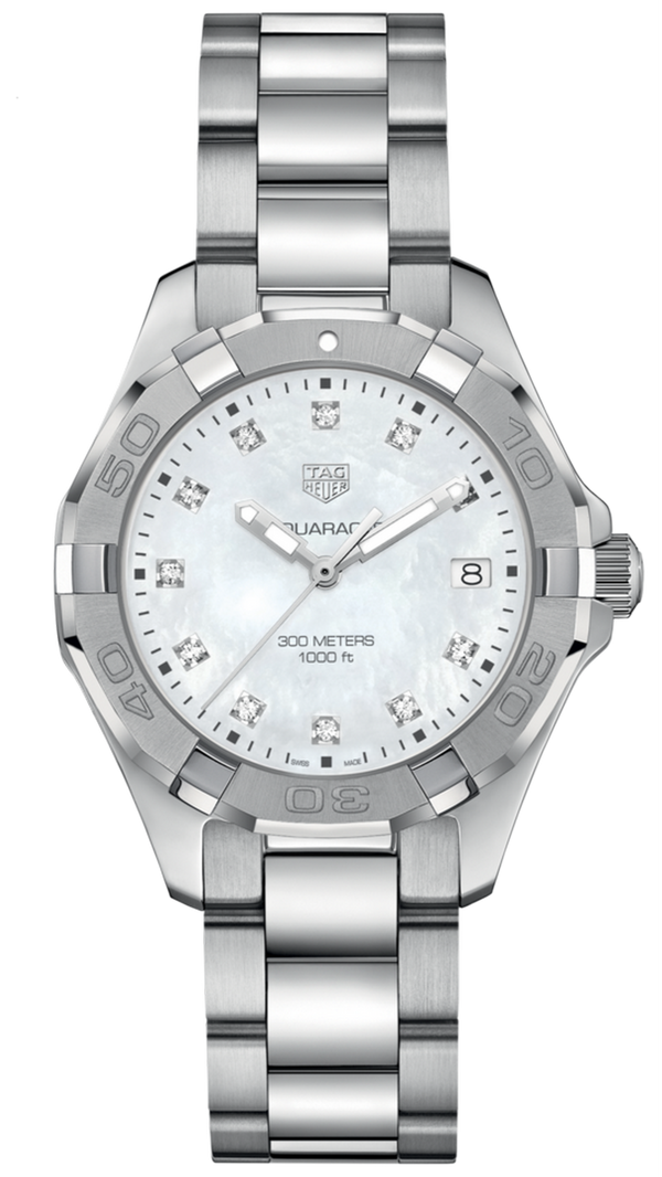 Tag Heuer Aquaracer Diamonds Mother of Pearl Dial Silver Steel Strap Watch for Women - WBD131B.BA0748 Buy Now By Tag Heuer