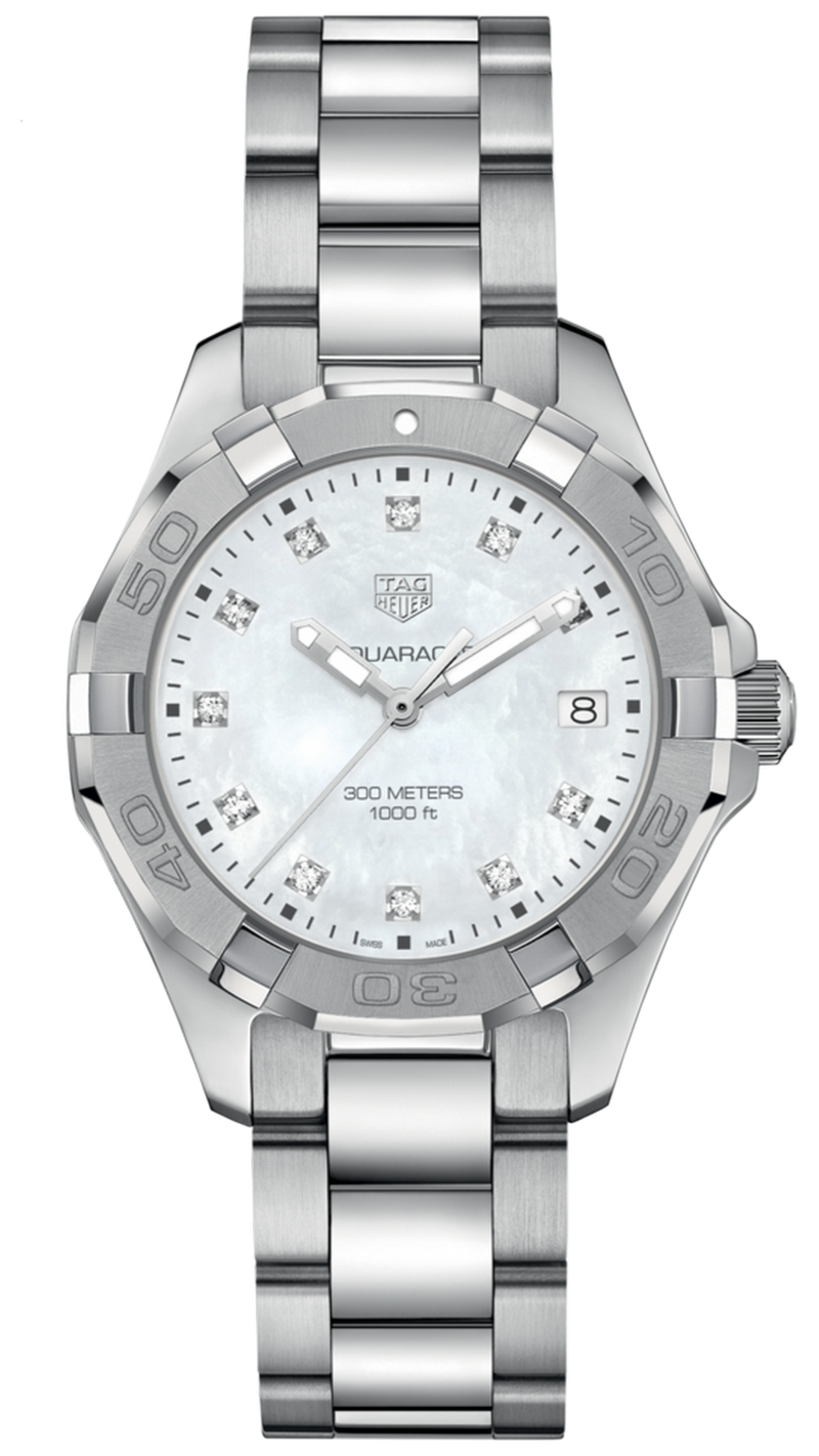 Tag Heuer Aquaracer Diamonds Mother of Pearl Dial Silver Steel Strap Watch for Women - WBD131B.BA0748 Buy Now By Tag Heuer