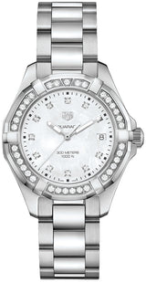 Tag Heuer Aquaracer Diamonds Mother of Pearl White Dial Silver Steel Strap Watch for Women - WBD131C.BA0748 Buy Now By Tag Heuer