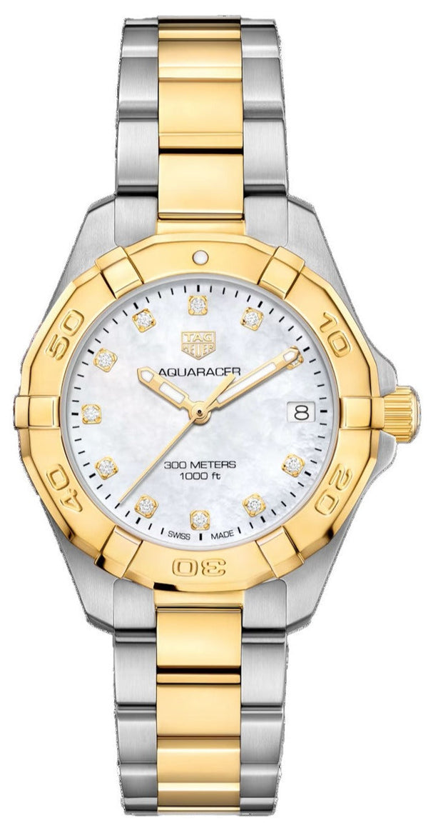 Shop Tag Heuer Aquaracer White Mother of Pearl Dial Watch for Women - WBD1322.BB0320 in USA