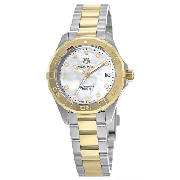 Shop Tag Heuer Aquaracer White Mother of Pearl Dial Watch for Women - WBD1322.BB0320 in USA