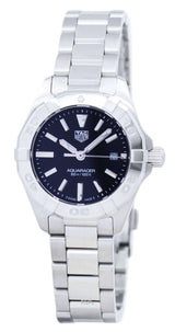 Shop Tag Heuer Aquaracer Quartz Black Dial Silver Steel Strap Watch for Women - WBD1410.BA0741 in USA