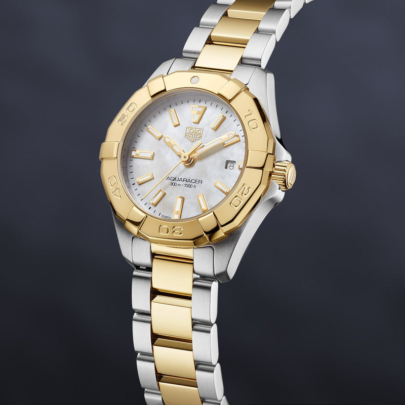 Tag Heuer Aquaracer Mother of Pearl Dial Two Tone Steel Strap Watch for Men - WBD1420.BB0321 Buy Now By Tag Heuer