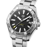 Shop Tag Heuer Aquaracer Automatic Caliber 5 Black Dial Silver Steel Strap Watch for Men - WBD2110.BA0928 in USA