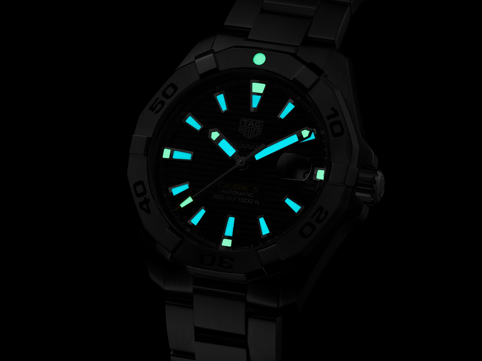 Tag Heuer Aquaracer Calibre 5 Grey Dial Silver Steel Strap Watch for Men - WBD2113.BA0928