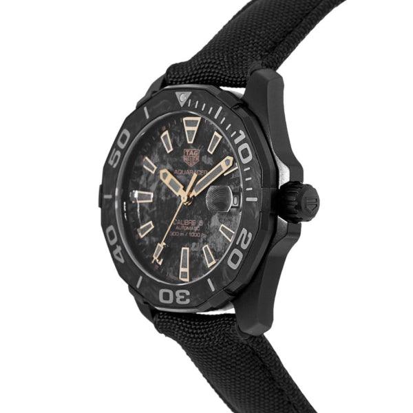Tag Heuer Aquaracer Calibre 5 Black NATO Strap Carbon Dial Watch for Men - WBD218A.FC6445 Buy Now By Tag Heuer