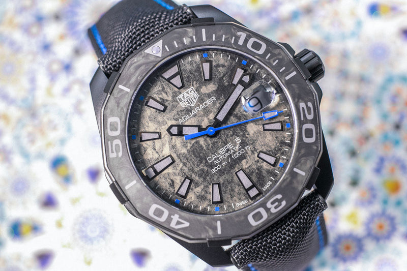 Tag Heuer Aquaracer Calibre 5 Black Nylon Strap Carbon Dial Watch for Men - WBD218C.FC6447 Buy Now By Tag Heuer