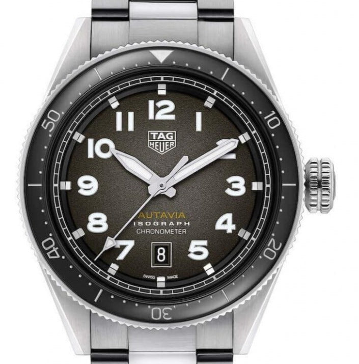 Tag Heuer Autavia Automatic Grey Dial Silver Steel Strap Watch for Men - WBE5114.EB0173 Buy Now By Tag Heuer