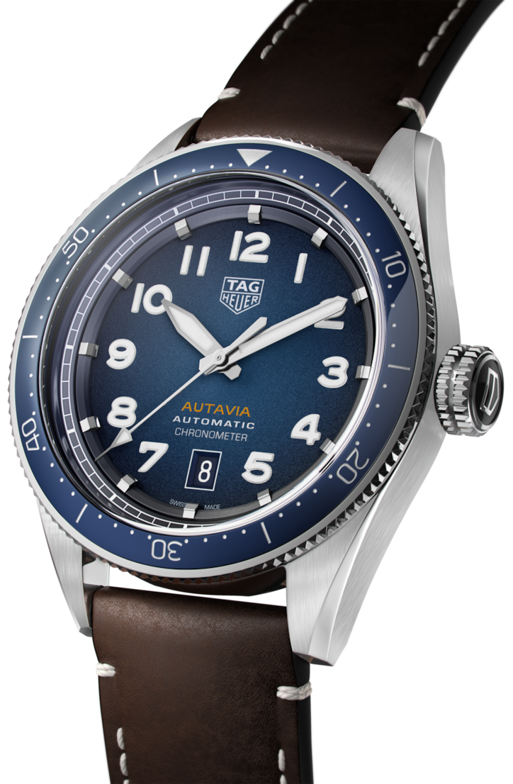 Tag Heuer Autavia Calibre 5 Automatic Blue Dial Brown Leather Strap Watch for Men - WBE5116.FC8266 Buy Now By Tag Heuer