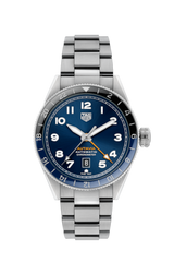 Tag Heuer Autavia Cosc GMT Automatic Blue Dial Silver Steel Strap Watch for Men - WBE511A.BA0650 Buy Now By Tag Heuer