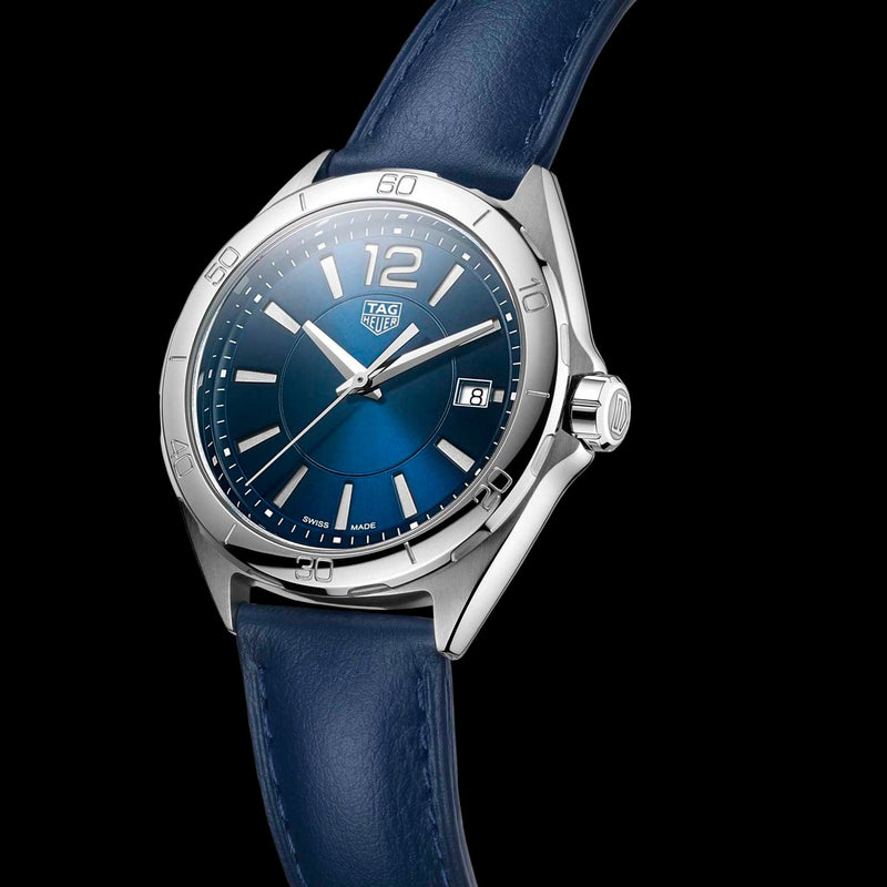 Shop Tag Heuer Formula 1 Quartz Blue Dial Blue Leather Strap Watch for Women - WBJ1312.FC8231 in USA