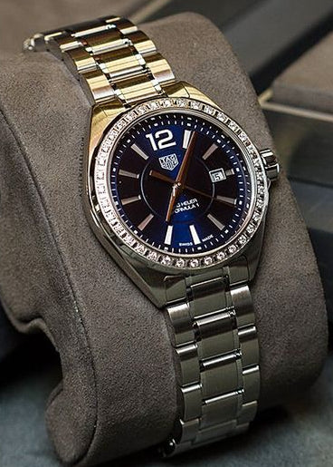 Shop Tag Heuer Formula 1 Quartz Diamonds Blue Dial Silver Steel Strap Watch for Women - WBJ1316.BA0666 in USA