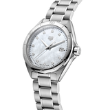 Shop Tag Heuer Formula 1 White Mother of Pearl Dial Silver Steel Strap Watch for Women - WBJ1319.BA0666 in USA