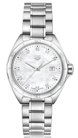 Shop Tag Heuer Formula 1 White Mother of Pearl Dial Silver Steel Strap Watch for Women - WBJ1319.BA0666 in USA