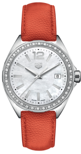 Tag Heuer Formula 1 Quartz Diamonds Mother of Pearl Dial Orange Leather Strap Watch for Women - WBJ131A.FC8250 Buy Now By Tag Heuer
