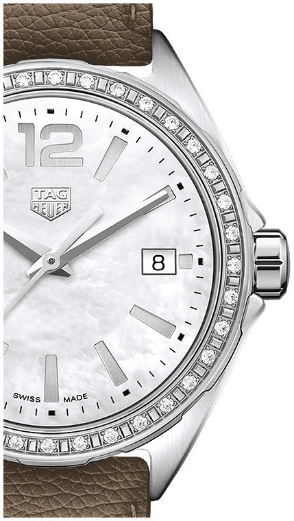 Tag Heuer Formula 1 Quartz Mother of Pearl Dial Brown Leather Strap Watch for Women - WBJ131A.FC8255 Buy Now By Tag Heuer