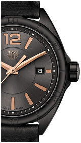 Shop Tag Heuer Formula 1 Quartz Black Dial Black Leather Strap Watch for Women - WBJ1414.FC8234 in USA