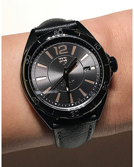 Shop Tag Heuer Formula 1 Quartz Black Dial Black Leather Strap Watch for Women - WBJ1414.FC8234 in USA