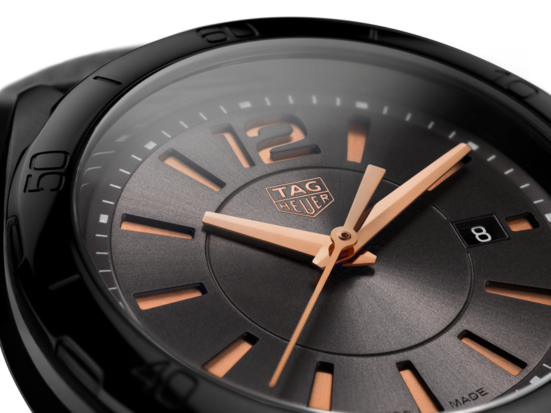 Shop Tag Heuer Formula 1 Quartz Black Dial Black Leather Strap Watch for Women - WBJ1414.FC8234 in USA