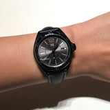 Shop Tag Heuer Formula 1 Quartz Black Dial Black Leather Strap Watch for Women - WBJ1414.FC8234 in USA