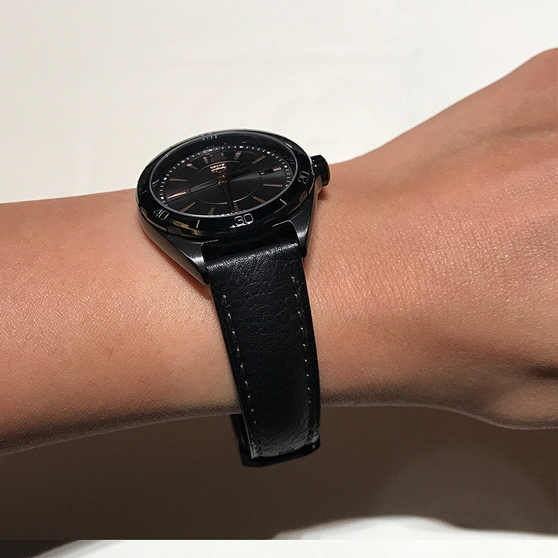 Shop Tag Heuer Formula 1 Quartz Black Dial Black Leather Strap Watch for Women - WBJ1414.FC8234 in USA