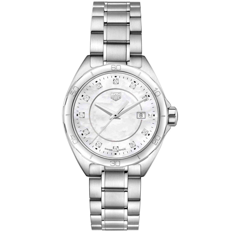 Shop Tag Heuer Formula 1 Diamonds Mother Of Pearl White Dial Silver Steel Strap Watch for Women - WBJ1419.BA0664 in USA