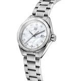 Shop Tag Heuer Formula 1 Diamonds Mother Of Pearl White Dial Silver Steel Strap Watch for Women - WBJ1419.BA0664 in USA