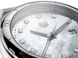 Shop Tag Heuer Formula 1 Diamonds Mother Of Pearl White Dial Silver Steel Strap Watch for Women - WBJ1419.BA0664 in USA