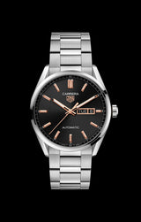 Tag Heuer Carrera Day Date Black Dial Silver Steel Strap Watch for Men - WBN2013.BA0640 Buy Now By Tag Heuer