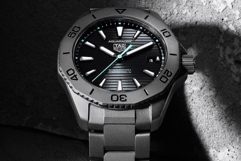 Tag Heuer Aquaracer Professional 200 Solargraph Quartz Black Dial Silver Steel Strap Watch for Men - WBP1180.BF0000