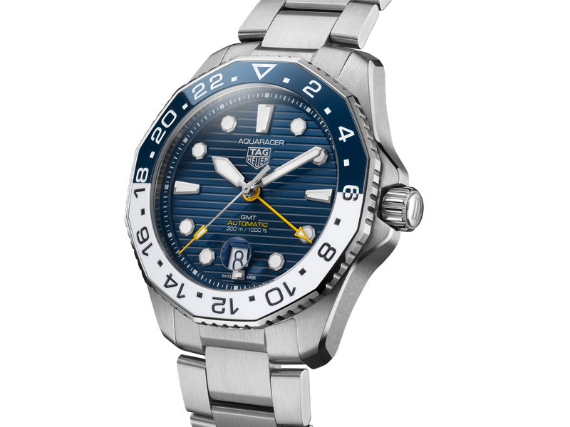 Tag Heuer Aquaracer Professional 300 GMT Automatic Blue Dial Silver Steel Strap Watch for Men - WBP2010.BA0632 Buy Now By Tag Heuer