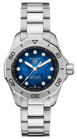 Tag Heuer Aquaracer Professional 200 Automatic Diamond Blue Dial Silver Steel Strap Watch for Women - WBP2411.BA0622 Buy Now By Tag Heuer