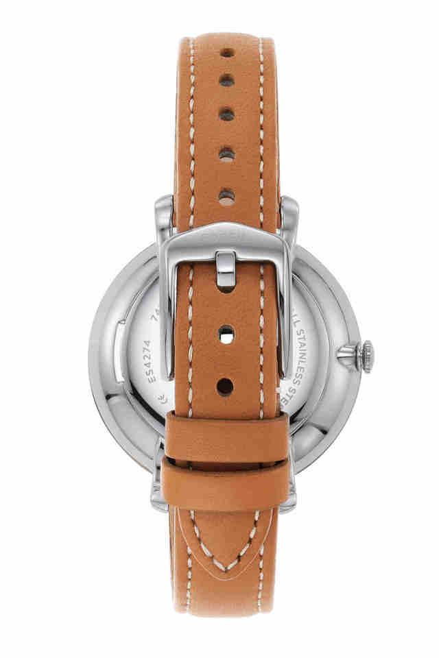 Fossil Jacqueline Three Hand Date Luggage Blue Dial Brown Leather Strap Watch for Women - ES4274 Buy Now By Fossil