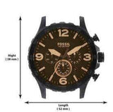 Fossil Nate Chronograph Brown Dial Brown Leather Strap Watch for Men - JR1487 Buy Now By Fossil