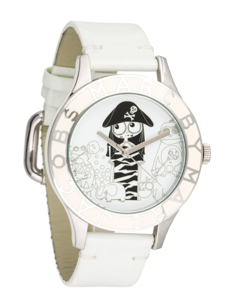 Marc Jacobs Miss Marc Pirate White Dial White Leather Strap Watch for Women - MBM1146 Buy Now By Marc Jacobs