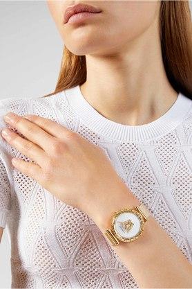 Versace Palazzo Empire Greca White Dial Gold Mesh Bracelet Watch for Women - VEDV00619